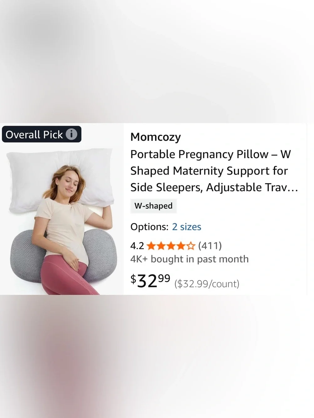 Momcozy Pregnancy Support Pillow